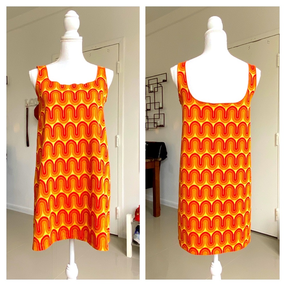 Zara 60s Style Dress in Vivid Orange Size Medium